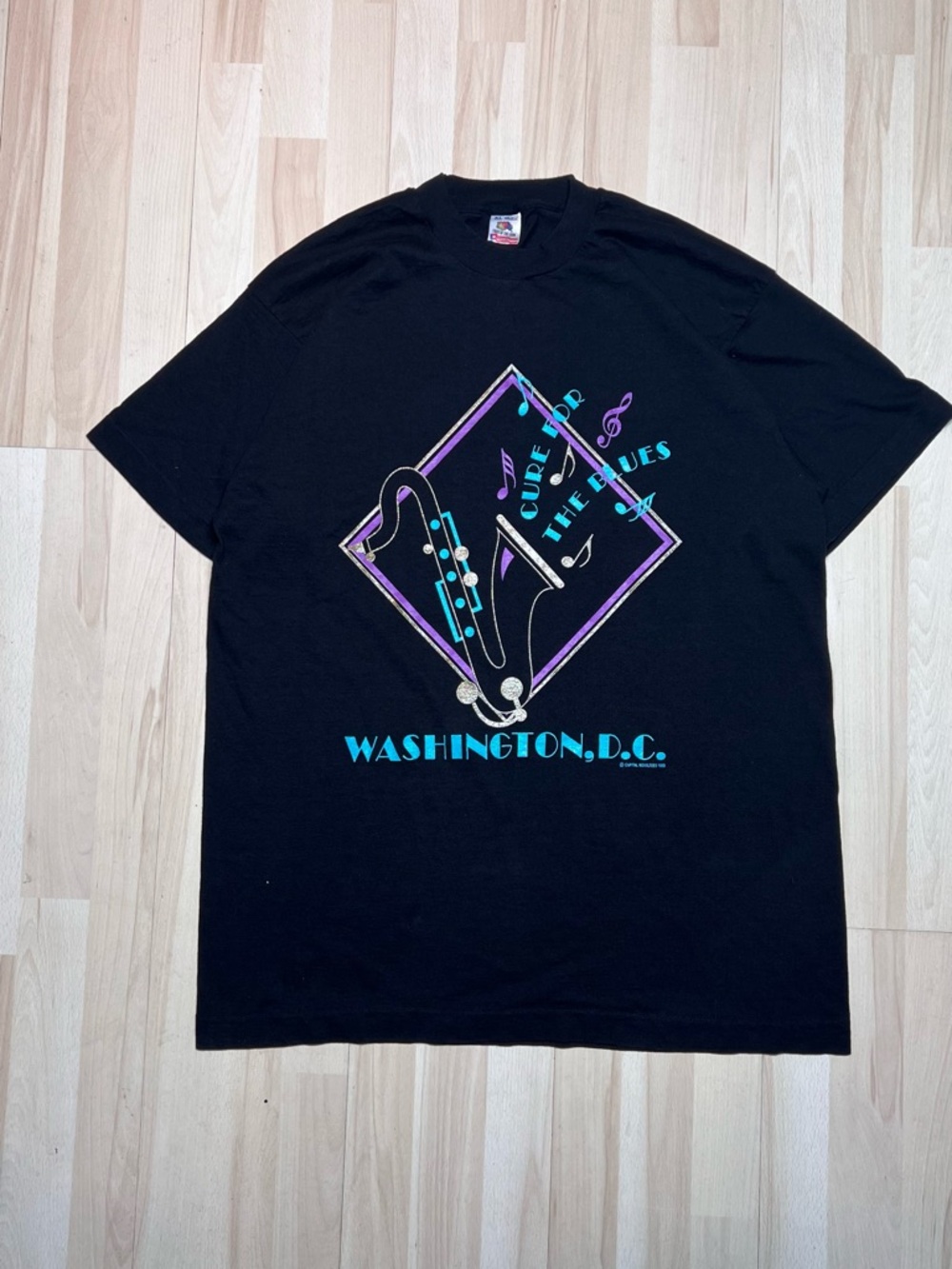 MINT 1993 Washington DC “Cure for the Blues” Saxophone Tee - XL Single Stitch